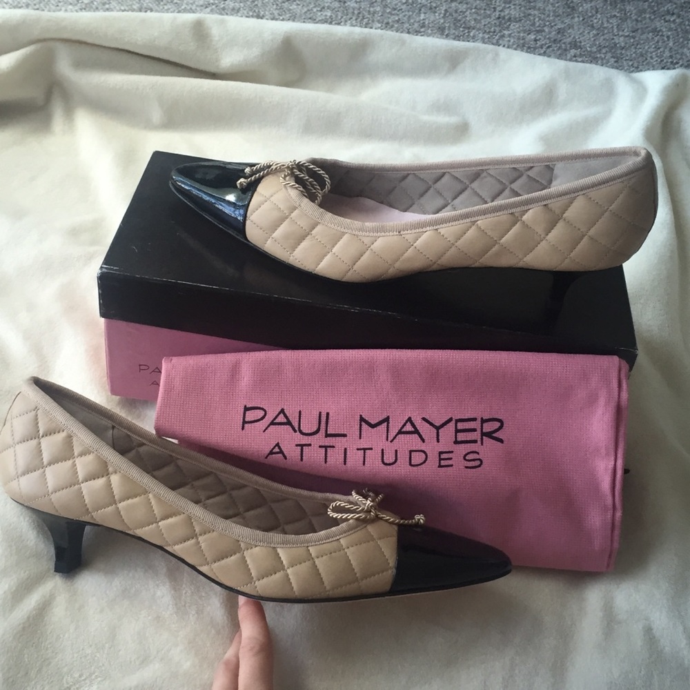 Paula Mayer Attitudes quilted leather heels 10B
